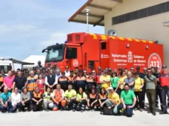 Más de 40 personas participan en un simulacro de incendio en Bardenas