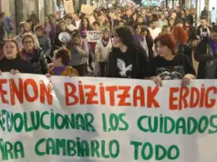 Medio millar de personas salen a las calles en el Día de la Mujer en Tudela Día de la Mujer en Tudela
