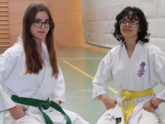 Ivon Ivaydova Atanasova y Ayume Santos en la Copa del Mundo de Karate Kyokushin de Vitoria