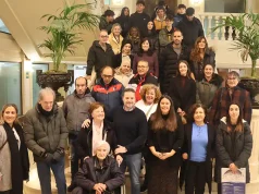 Representantes de los colectivos y entidades protagonistas del Encendido navideño Tudela