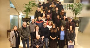 Representantes de los colectivos y entidades protagonistas del Encendido navideño Tudela