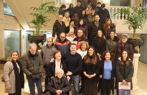 Representantes de los colectivos y entidades protagonistas del Encendido navideño Tudela