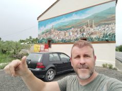 Albert Sesma muestra su orgullo e ilusión por hacer su primer mural en Corella, su localidad natal