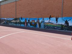 El pintor corellano Albert Sesma culmina en Marcilla su tercer mural