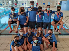 El equipo Alevín de natación de la SDR Arenas