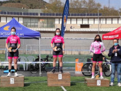 Ana Estella y Saioa Orgambide, el el podio en el velódromo d'Horta de Barcelona