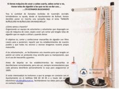 Buñuel busca voluntarios para fabricar mascarillas caseras