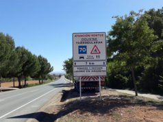 El Gobierno de Navarra señaliza la carretera de Tudela a Ablitas como de uso frecuente de ciclistas