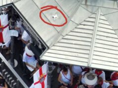 La Policía identifica en Tudela al piloto de un dron que sobrevoló la plaza durante el cohete y los fuegos Tudela dron