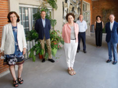 Agradecimiento al Balneario de Fitero la cesión de sus instalaciones durante la pandemia La consejera Maeztu junto a responsables del Balneario de Fitero