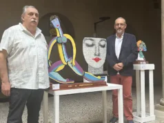 Joaquín Gil Enériz y el director de la UNED Luis Fernández