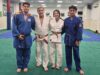 Tres judocas navarros del Gimnasio Shogun de Fitero, en el campus de judo de Llanes Shogun