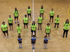Jugadoras de las Categorías inferiores con jugadoras del Senior Femenino GCH Garbayo Chivite Cintruénigo FS