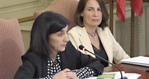 La concejal de Cultura, Merche Añón, durante su intervención ante el pleno