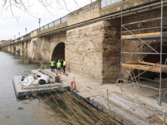 Las obras de reparación del puente de Tudela entran en su recta final