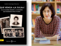La escritora tudelana Isabel Lizarraga recupera la figura de la villafranquesa Julia Álvarez Resano: maestra y abogada republicana Imagen de la cubierta del libro sobre Julia Álvarez, y su autora, Isabel Lizarraga Vizcarra