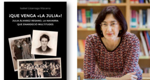 Imagen de la cubierta del libro sobre Julia Álvarez, y su autora, Isabel Lizarraga Vizcarra