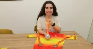 La ciclista Saioa Orgambide