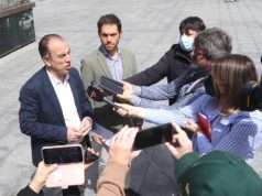 Sayas y García Adanero inician en Tudela una ronda de contactos para explicar los objetivos de Plataforma Navarra