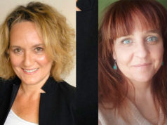 Nieves Arigita Yagüe, jefa de gabinete, y Amaya Pérez Zardoya directora gerente de Tudela-Cultura