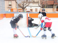 Uno de los encuentros disputados por el Tudela Hockey Club el 7 de marzo
