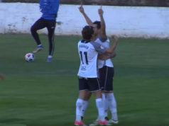 Los jugadores del Tudelano celebran el gol