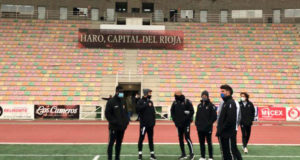 El Tudelano a su llegada al campo del Haro