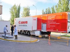 El Hospital de Tudela inicia la sustitución del TAC por uno nuevo de altas prestaciones Unidad móvil TAC hospital de Tudela.jpg