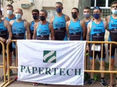 Participantes del Arenas Triatlón en el XX Reto del Ebro