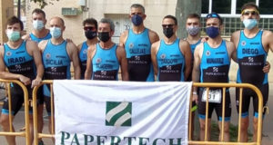 Participantes del Arenas Triatlón en el XX Reto del Ebro