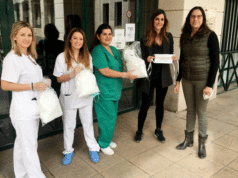 AMIMET se une a la confección de batas y mascarillas Entrega de mascarillas fabricadas por AMIMET a Nuestra señora e Gracia de Tudela