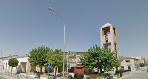 Iglesia de la localidad de Cabanillas en la Ribera de Navarra cerca de Tudela
