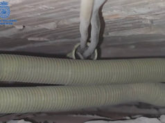 Imagen del cableado de luz manipulado. Foto: Policía Nacional