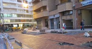 Tramo en obras de la calle Sarasate