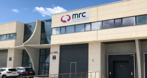 Vista de las naves de Ciudad Agroalimentaria de Tudela en donde se ubican las instalaciones de mrc