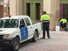 La brigada municipal realiza trabajos de mejora en la plaza Yehuda Ha Levi