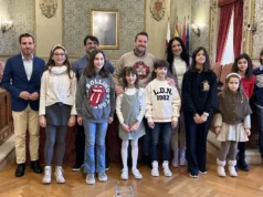 Heidi Gabriela Guzmán, alumna del Colegio San Julián, ganadora del concurso de tarjetas de Navidad de Tudela